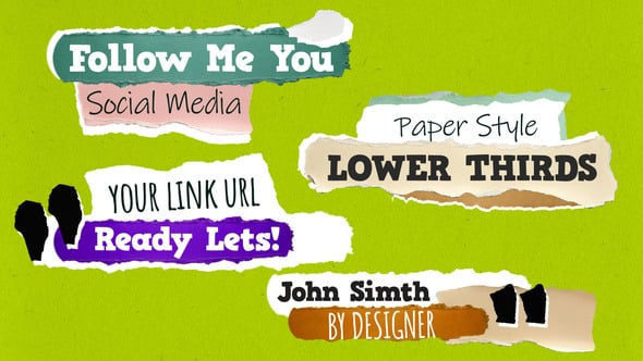 Paper Lower Thirds Titles（005379）-技能树